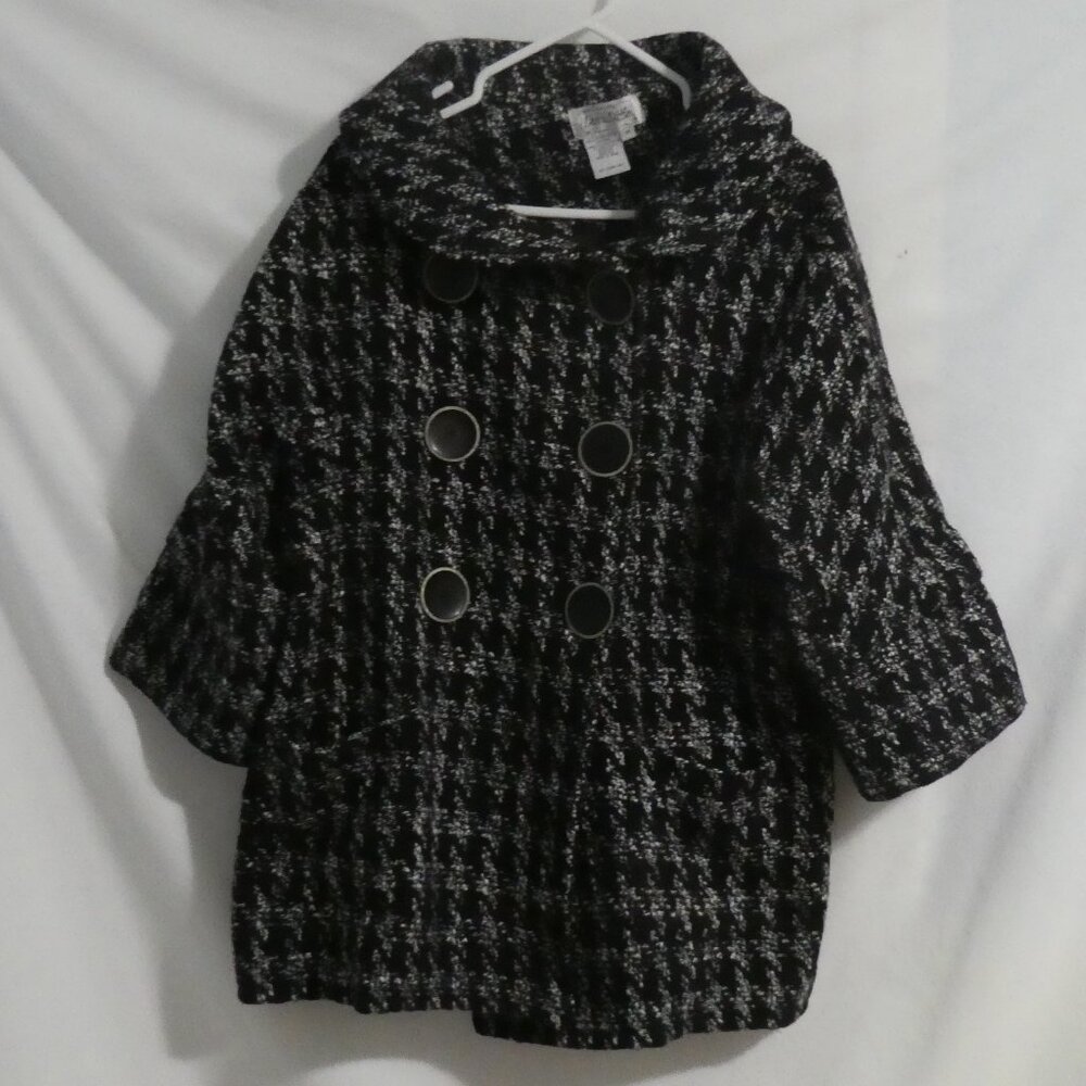 LIVE A LITTLE | medium | Black and White Peacoat | Dry Clean Only